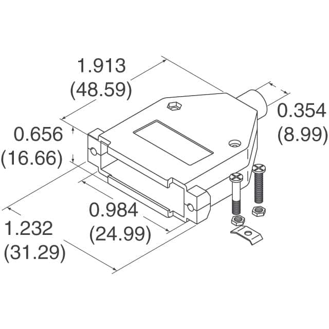 979-009-020R121 NorComp Inc.  Capots de connecteurs D-Sub en forme de D